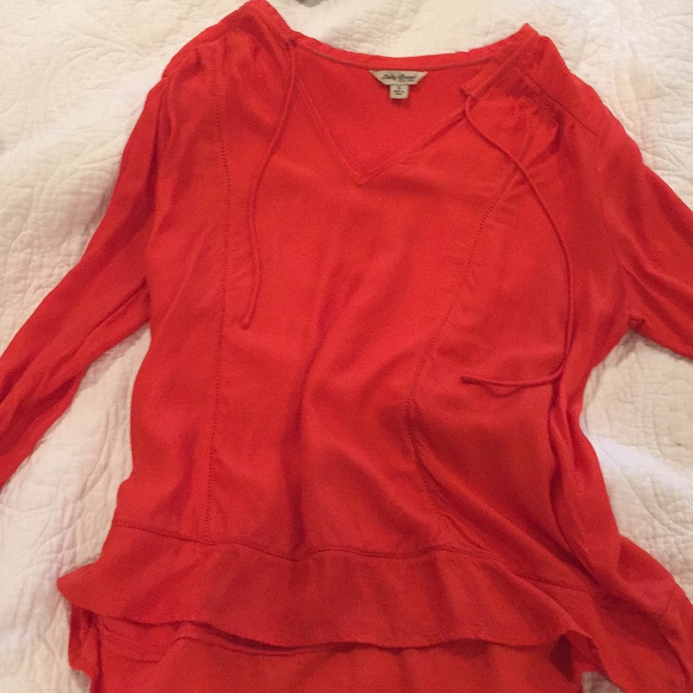 Lucky brand red long sleeve top
